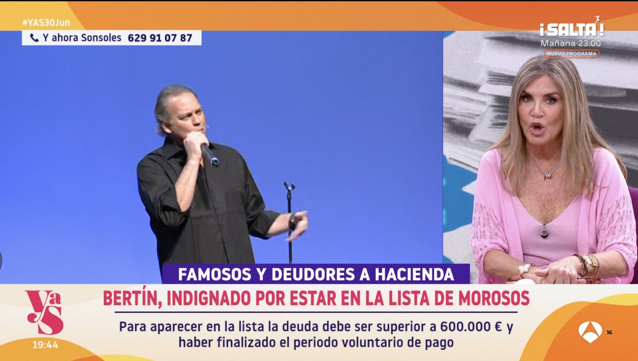 Susana Uribarri niega que Bertín Osborne deba dinero a Hacienda