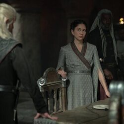 Sonoya Mizuno y Emma D'Arcy en 'Rhaenyra Triunfante' de 'La Casa del Dragón'