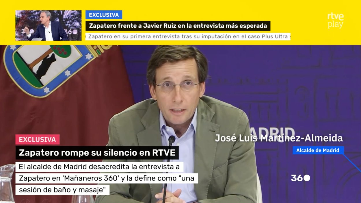 Martínez-Almeida habla sobre la entrevista de Javier Ruiz a Zapatero antes de que se produzca