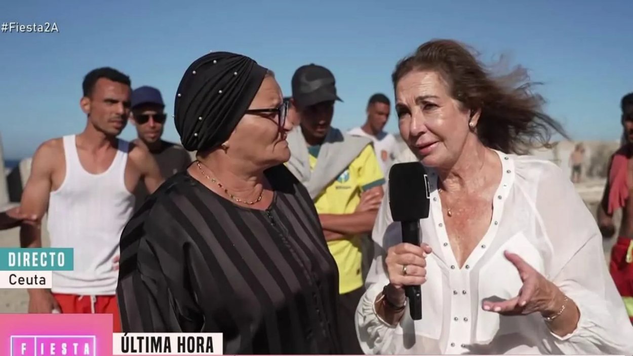 Ana Rosa Quintana, durante su aparición en 'Fiesta' desde Ceuta