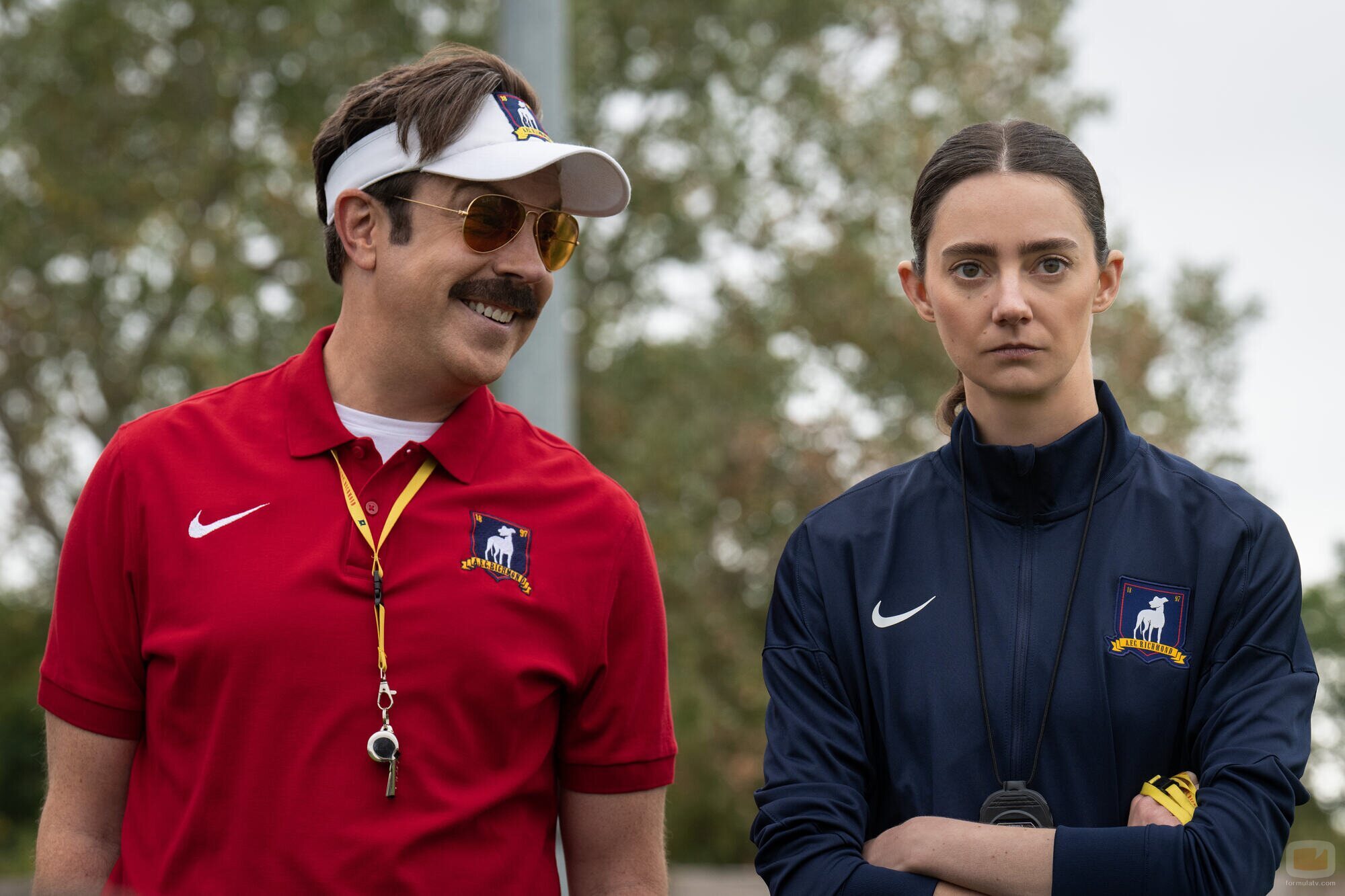 Jason Sudeikis y Tanya Reynolds en la temporada 4 y el capítulo 02 de 'Ted Lasso'