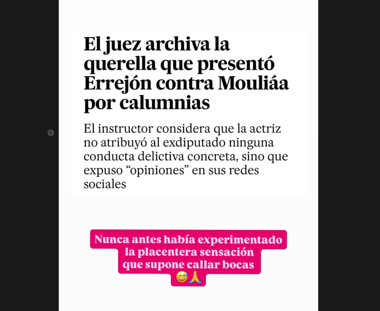 Archivada la querella de Errejón contra Elisa Mouliáa por calumnias