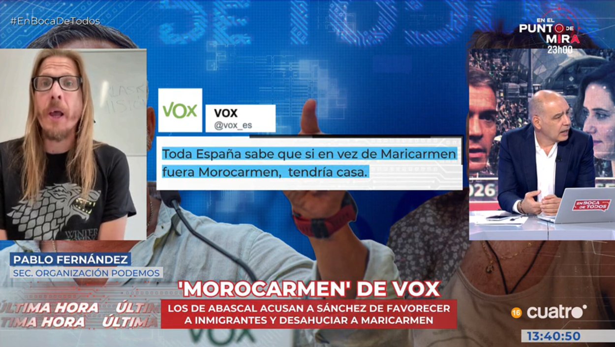 Pablo Fernández y Nacho Abad hablan sobre el tuit de Vox