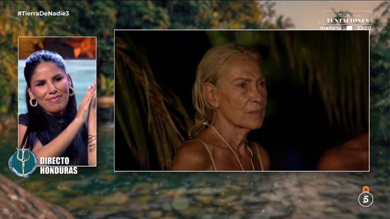 Rosa Benito e Isa Pantoja tras la salvación de Asraf en 'Supervivientes All Stars'