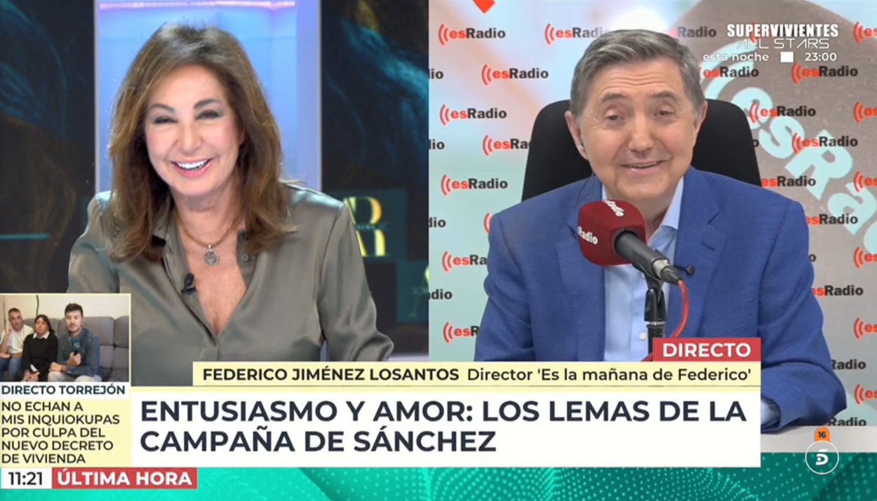 Ana Rosa y Federico Jiménez Losantos en 'El programa de Ana Rosa'