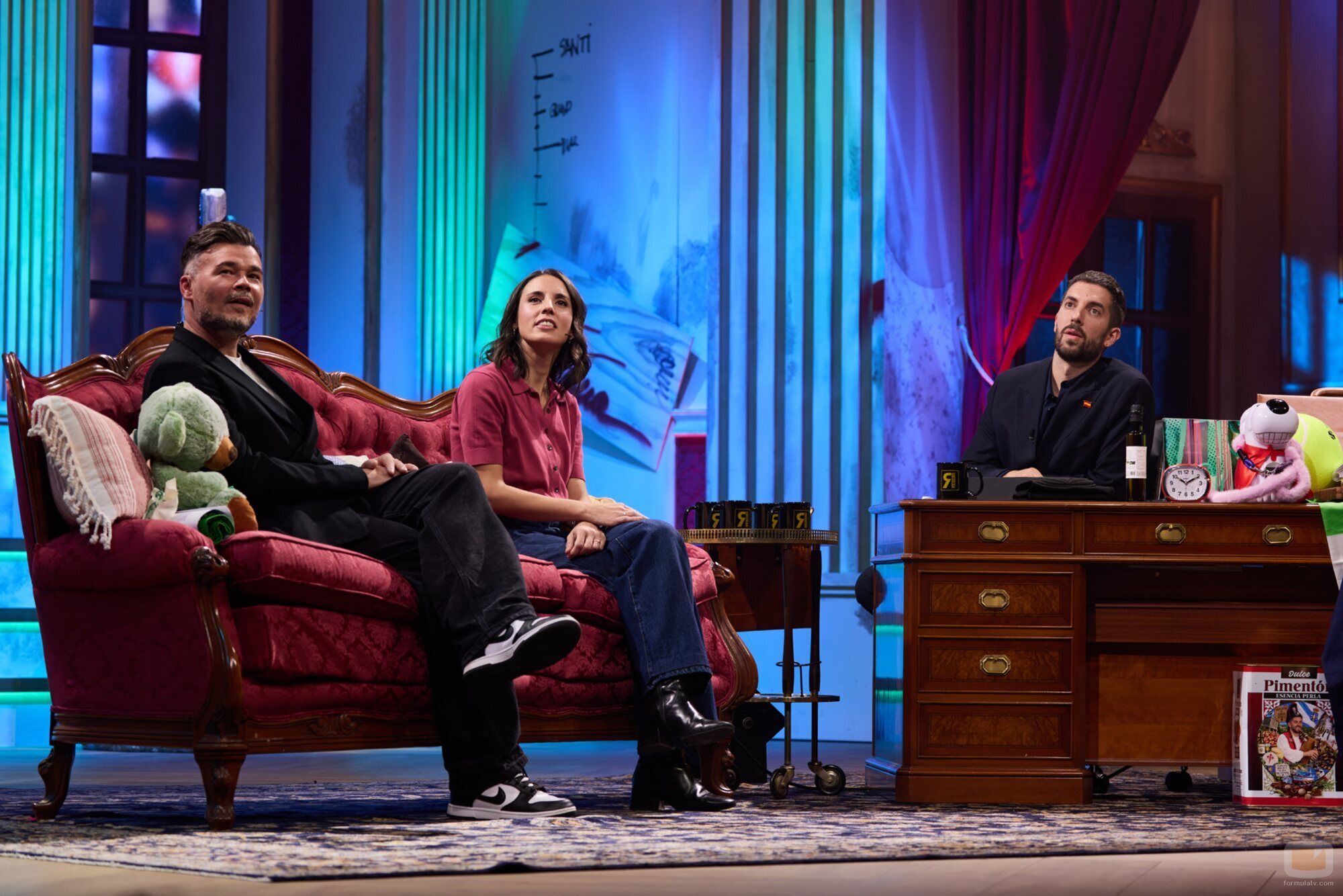 Gabriel Rufián e Irene Montero, frente a David Broncano