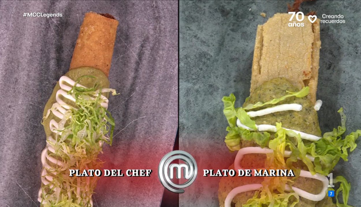 Comparación del plato del chef Roberto Ortiz con el Marina Rivers