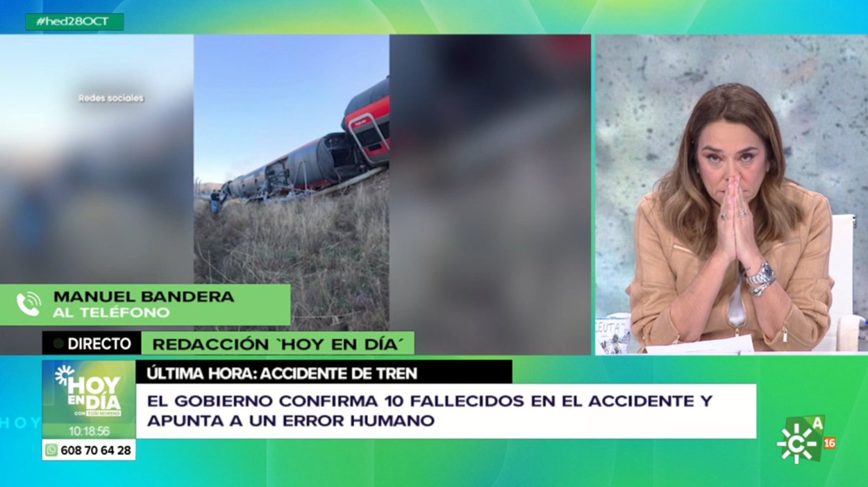 Manuel Bandera habla con Toñi Moreno tras el accidente de tren de Toledo