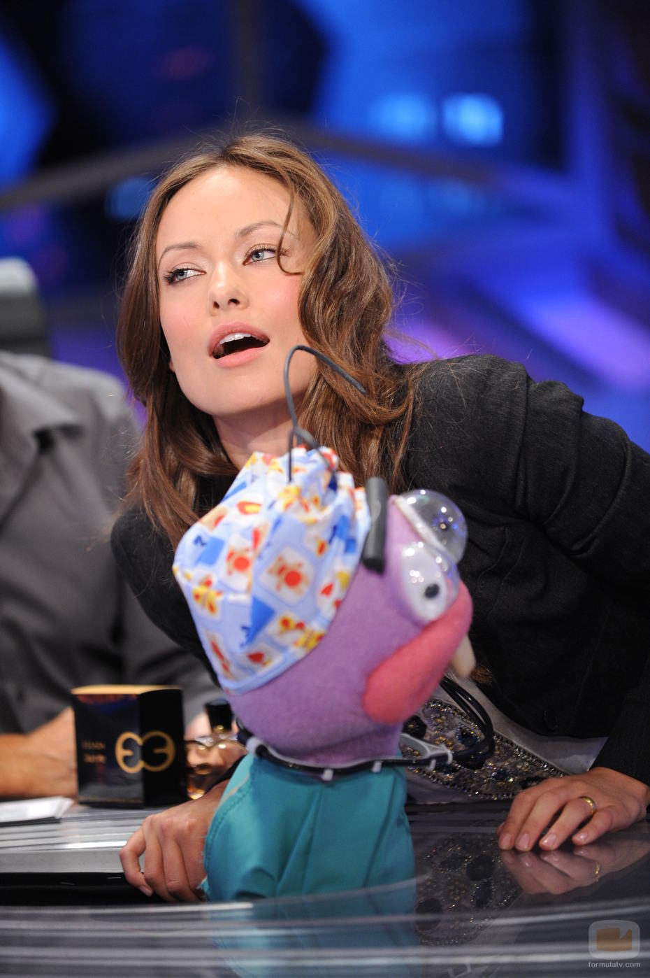 Olivia Wilde con Trancas en 'El hormiguero'