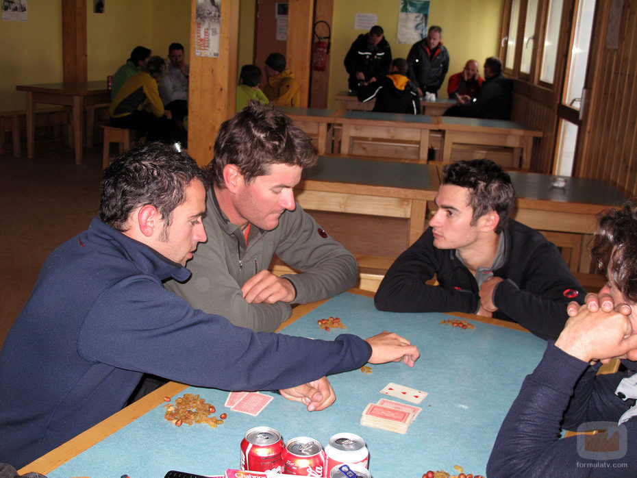 Coma, Barberá y Pedrosa descansando