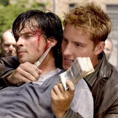 Oliver Queen (Justin Hartley) y Clark Kent (Tom Welling)