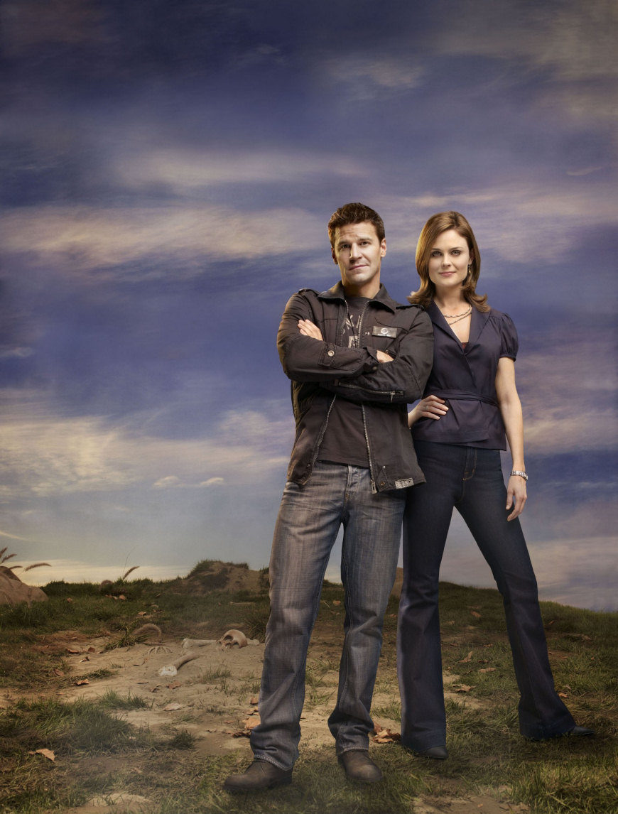 David Boreanaz y Emily Deschannel posan para la promoción de 'Bones'