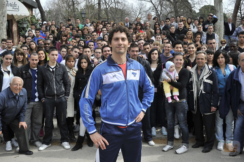 Foto de familia tras la promo de 'Aída'