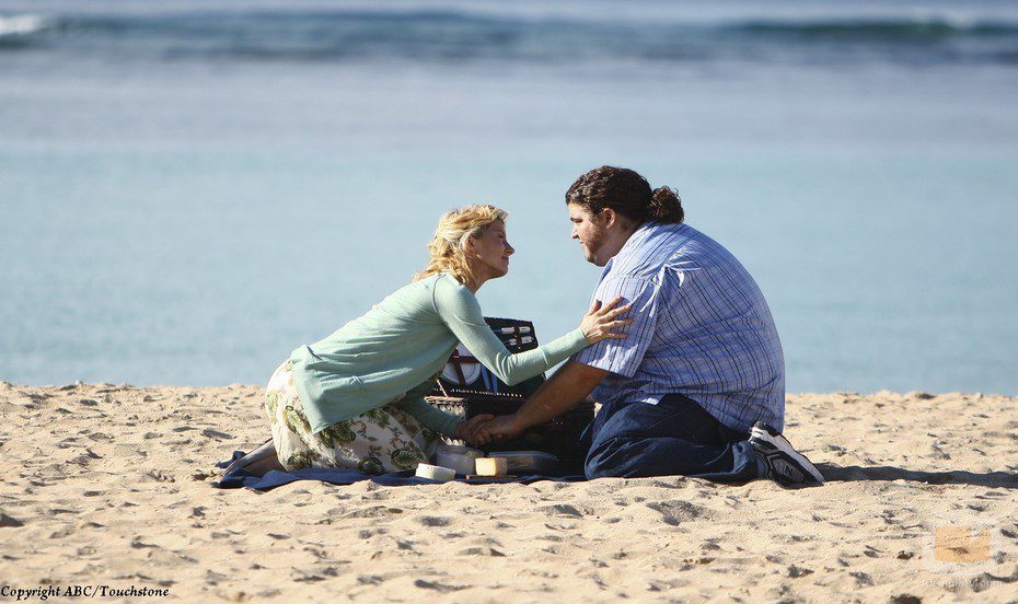 Hugo Reyes y Libby en la playa