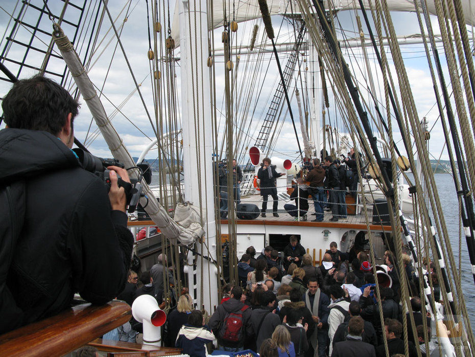Daniel Diges en el barco
