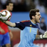 Íker Casillas en el España - Suiza del Mundial 2010
