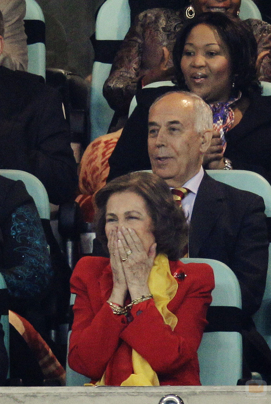 La Reina Sofía siguió el partido Alemania - España con interés