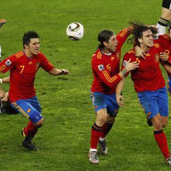 La Selección Española celebra llegar a la final del Mundial