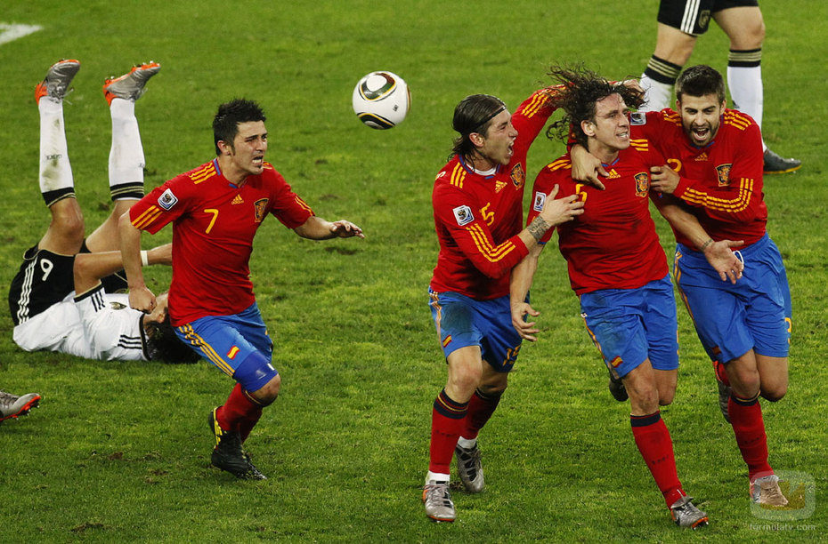 La Selección Española celebra llegar a la final del Mundial