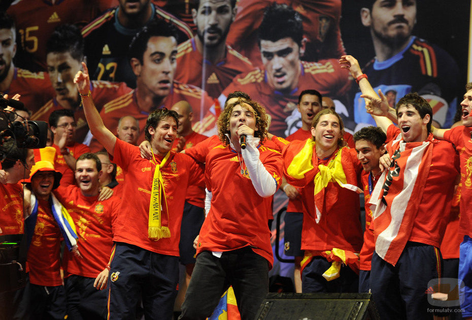 David Bisbal canta con la Selección Española