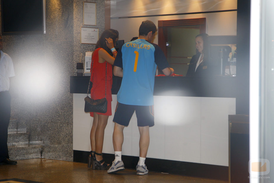 Íker Casillas y Sara Carbonero en un hotel de Madrid