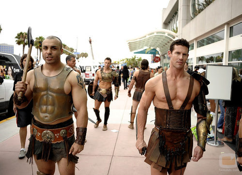Los guerreros de 'Spartacus' en la Comic Con 2010