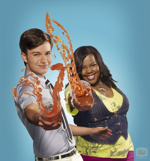 Chris Colfer y Amber Riley de 'Glee'