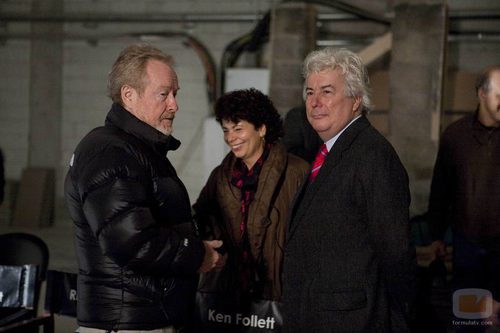 Ridley Scott, Rola Bauer y Ken Follet en Budapest