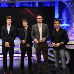 Andrew Garfield, Jesse Eisenberg, Justin Timberlake y Pablo Motos