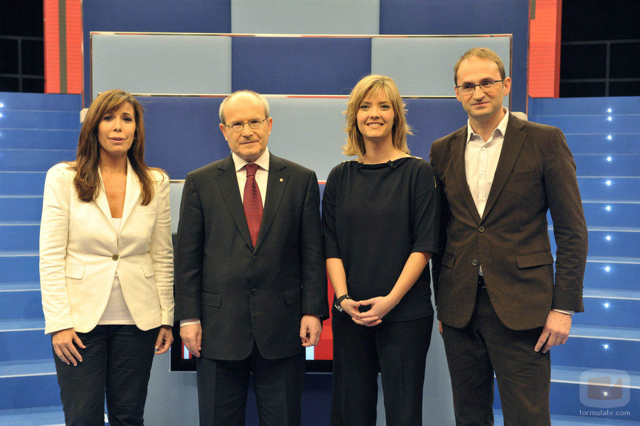 María Casado con los 3 candidatos a la presidencia de la Generalitat