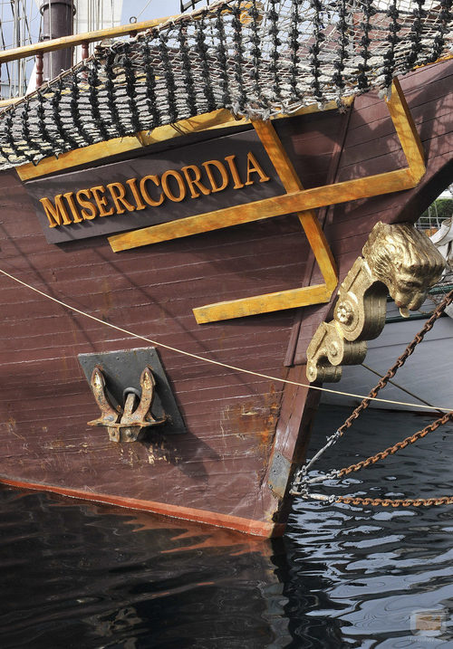 Uno de los barcos de 'Piratas', rodada en Galicia