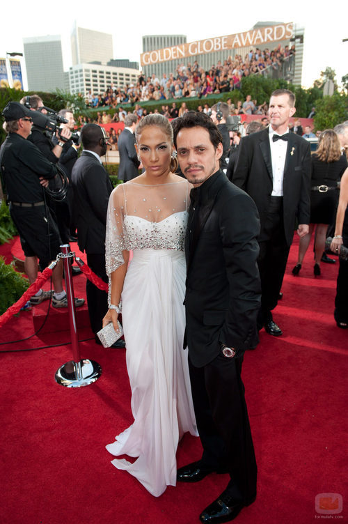Jennifer Lopez y Marc Anthony en los Globos de Oro 2011