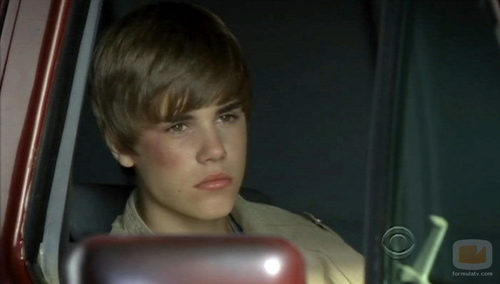 Justin Bieber en una furgoneta