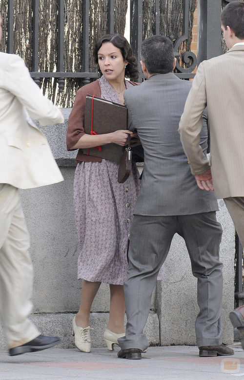 La actriz Verónica Sánchez rueda '14 de abril. La República'