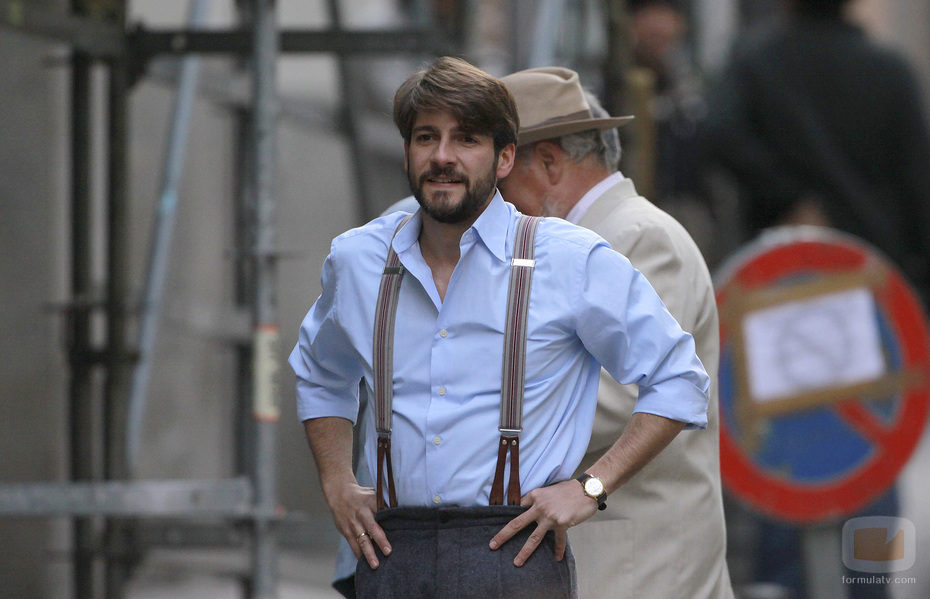 Félix Gómez durante el rodaje de '14 de abril. La República'