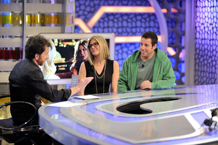 Pablo Motos, Jennifer Aniston y Adam Sandler