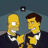 Homer y Mel Gibson con un Oscar