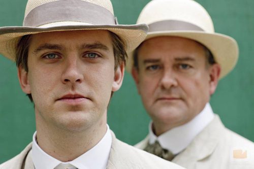 Dan Stevens y Hugh Bonneville en 'Downton Abbey'