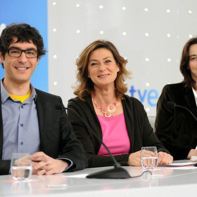 Juanra Bonet, Montse Abbad y María Maicas en la presentación de 'Gafapastas'
