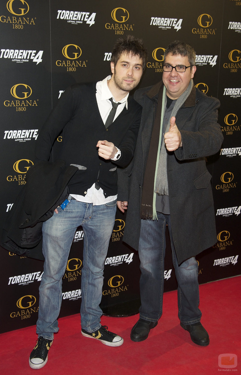 Dani Martínez y Florentino Fernández en el estreno de "Torrente 4: lethal crisis"