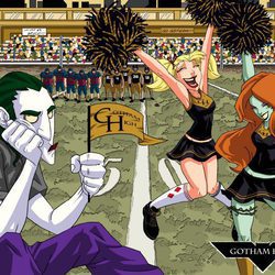 Joker y las animadoras Hiedra Venenosa y Harley Quinn