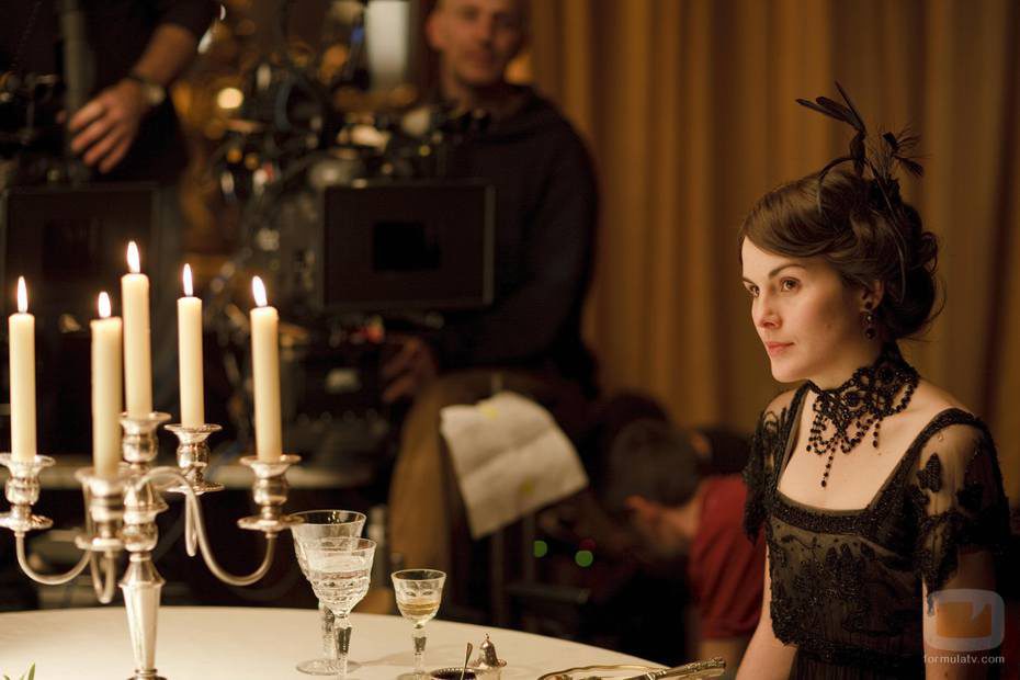 Michelle Dockery en el rodaje de 'Downton Abbey'