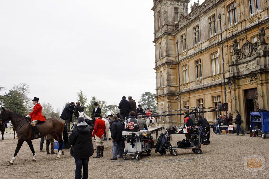 Rodaje con los guardias en 'Downton Abbey'