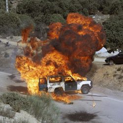 Explosión de un coche de la Guardia Civil