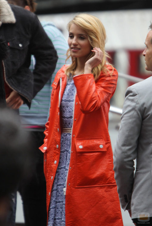 Diana Agron en el rodaje de la segunda temporada de 'Glee'