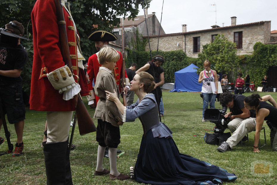 Rodaje de una escena entre Antón y Blanca en 'Piratas'