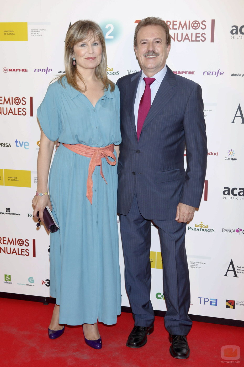 Manuel Campo Vidal y María Rey en los Premios de la ATV