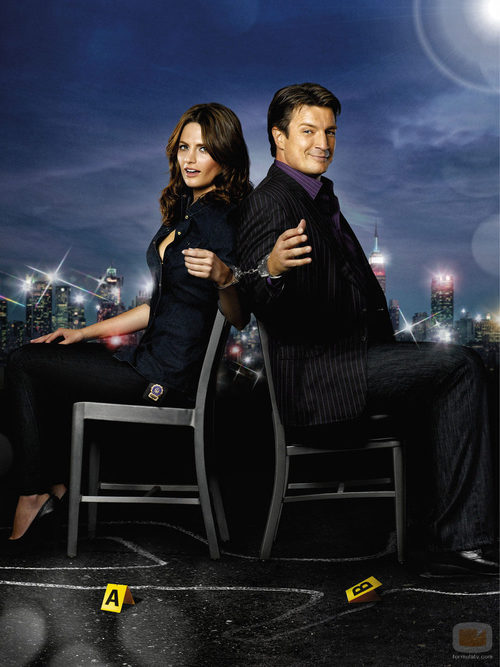 Los protagonistas de 'Castle' en una foto promocional.