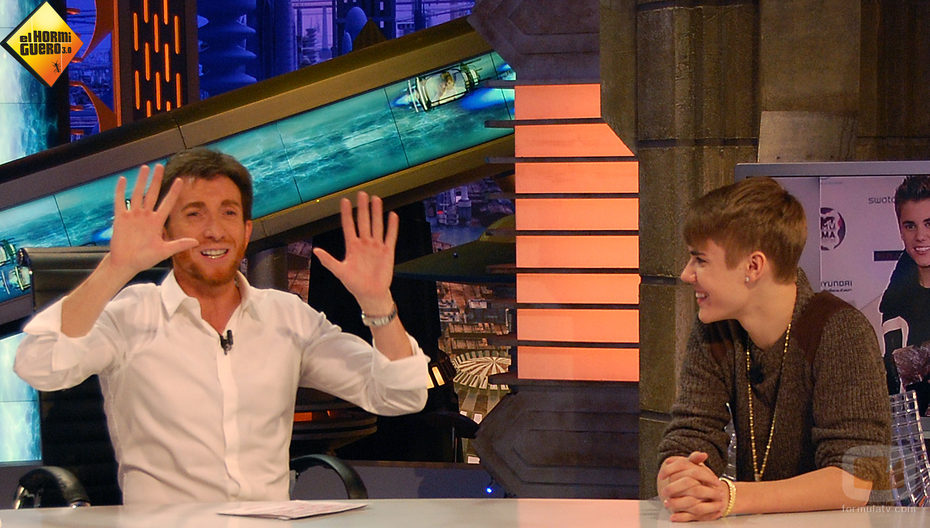 Pablo Motos y Justin Bieber en 'El hormiguero'