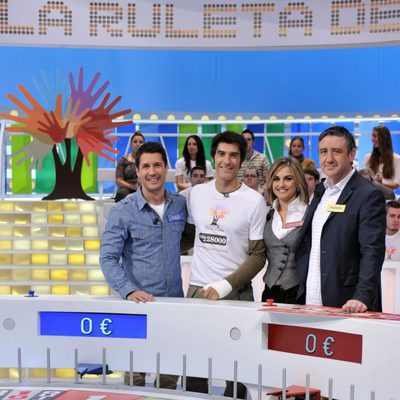 Jaime Cantizano, Jorge Fernández, Lourdes Maldonado y Ramón Arangüena en 'La ruleta de la suerte'